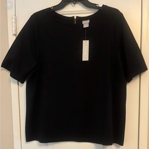 Chico’s Tee Knit Top with Zip Back. New With Tags.